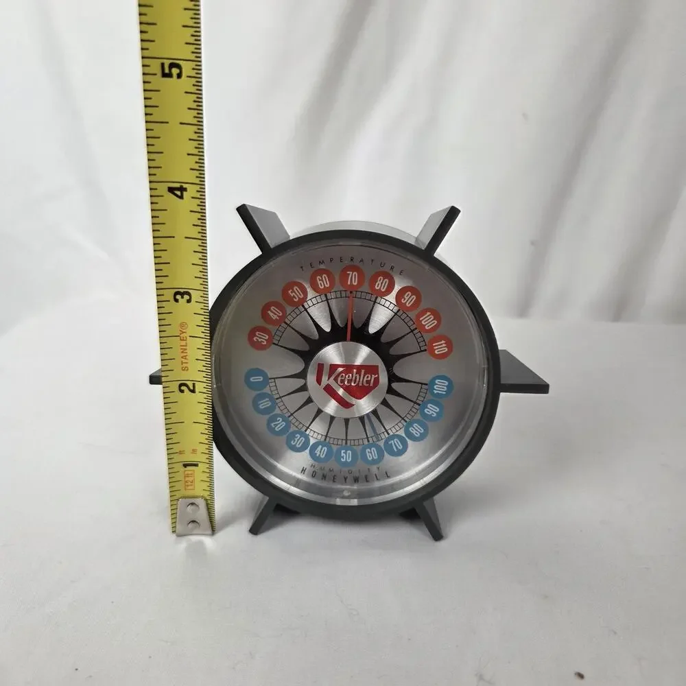 1960s Honeywell Starburst Desk Thermometer Humidity Gauge Atomic Keebler Cookie